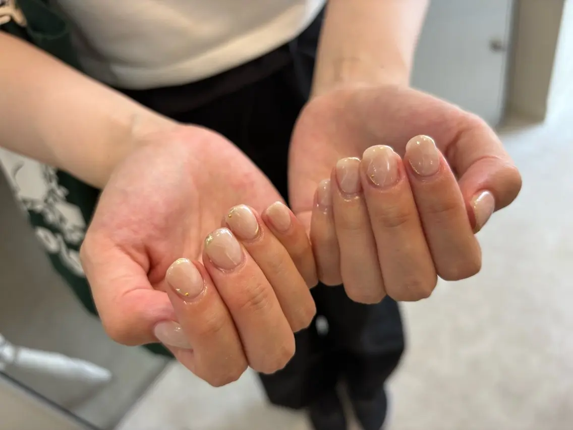 ネイル ハンドネイル Mai :矢場町 ニュアンス🌿アートのネイルデザイン