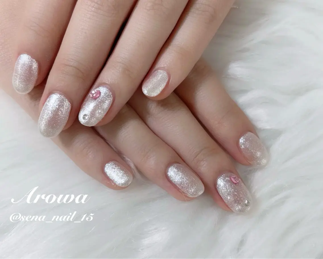 【Hand♡】シンプルワンカラーorラメグラデーションネイル！ジェルオフ無料！¥4500の写真