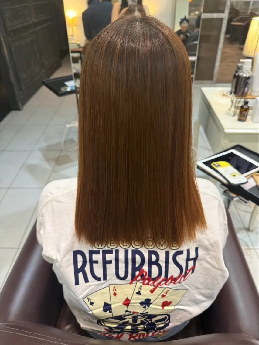 セミロング カット ヘアカラー 濵田さらさ カットモデル募集中のヘアスタイル