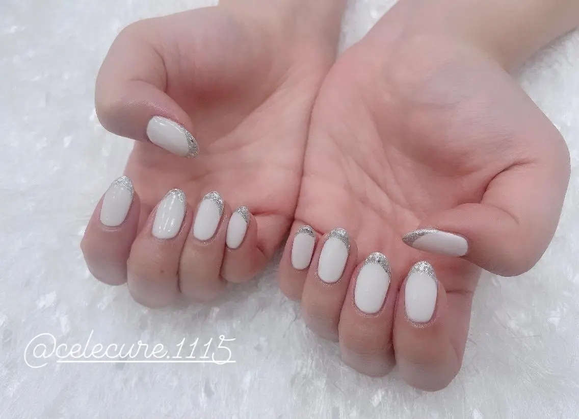 ネイル フレンチネイル ホワイト ネイリスト Nのネイルデザイン