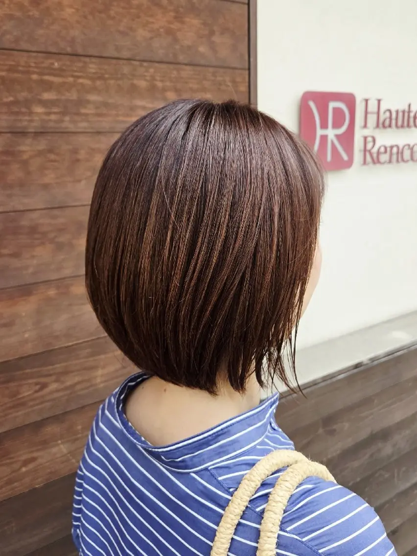 カラー ショート ブラウンカラー ボブ カット ヘアカラー 中原 陽菜のヘアスタイル