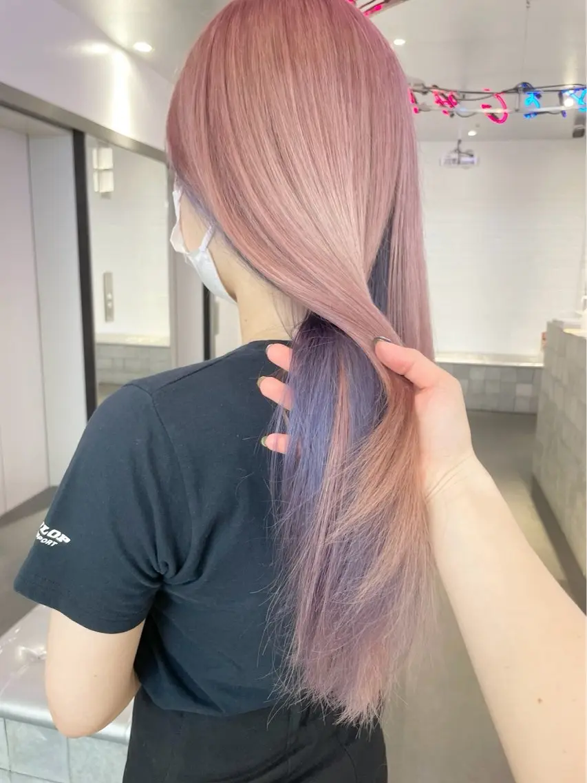 ロング カラー ヘアアレンジ ヘアカラー トリートメント 💟ケア×ハイトーン 💟/ミオのヘアスタイル