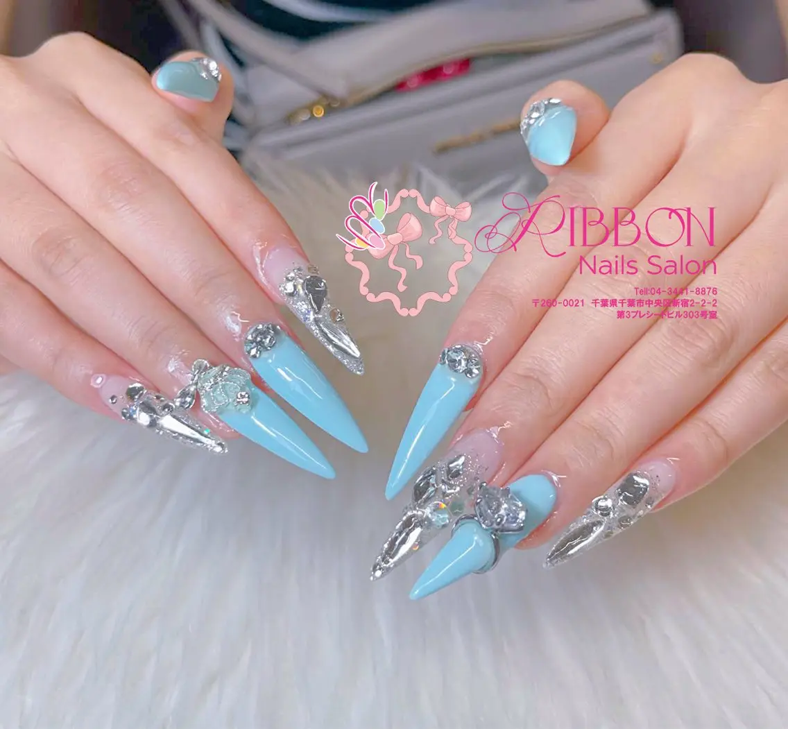 ネイル フットネイル フレンチネイル ジェルネイル マグネットネイル 持ち込み ハンドネイル Ribbonnail salonのネイルデザイン