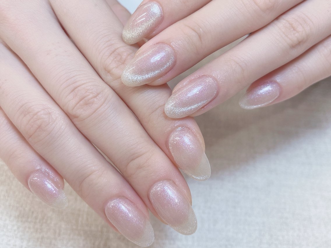 ネイル チークネイル 成人式 フレンチネイル グラデーション 氷ネイル・うるうるネイル ハンドネイル DUO   MI nail salonのネイルデザイン