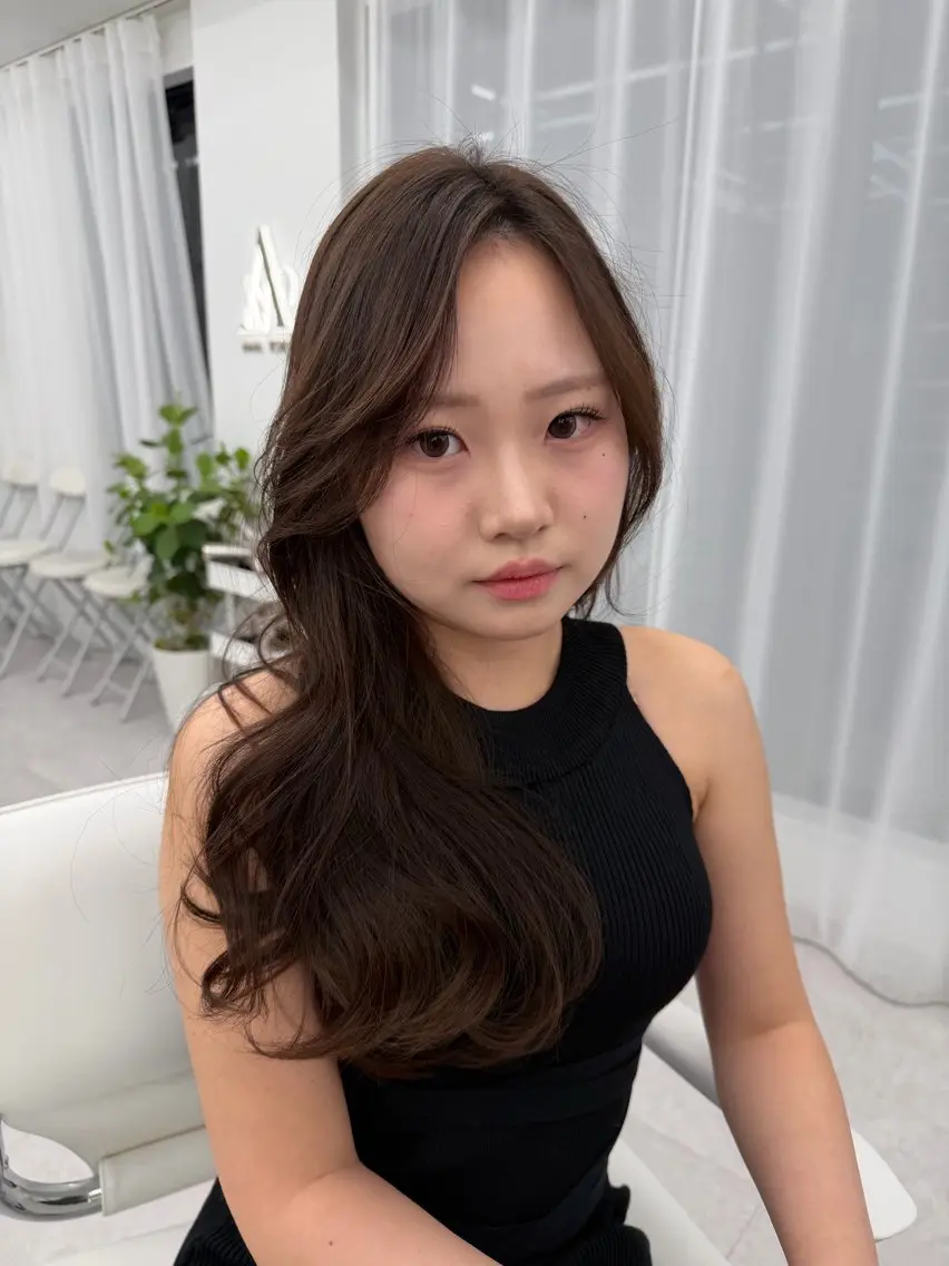 ロング カラー カット ヘアカラー トリートメント ヘアセット 顔まわりの神様✨ 透明感カラー藤嶋秀幸のヘアスタイル