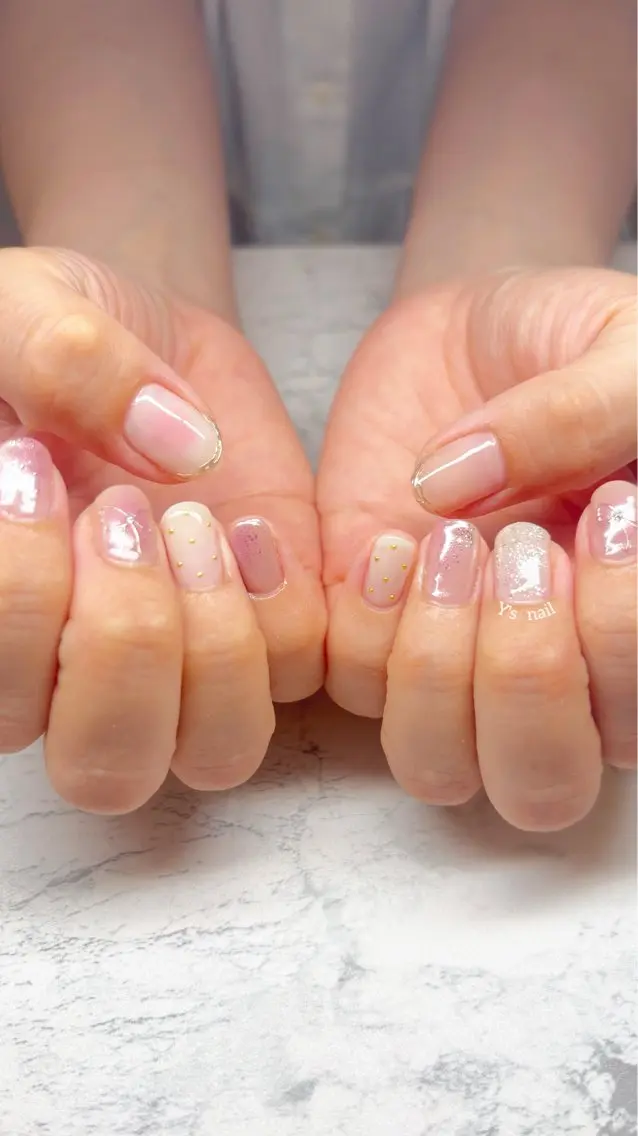 ネイル チークネイル 手書きが得意🖌️ Y’s  nailのネイルデザイン