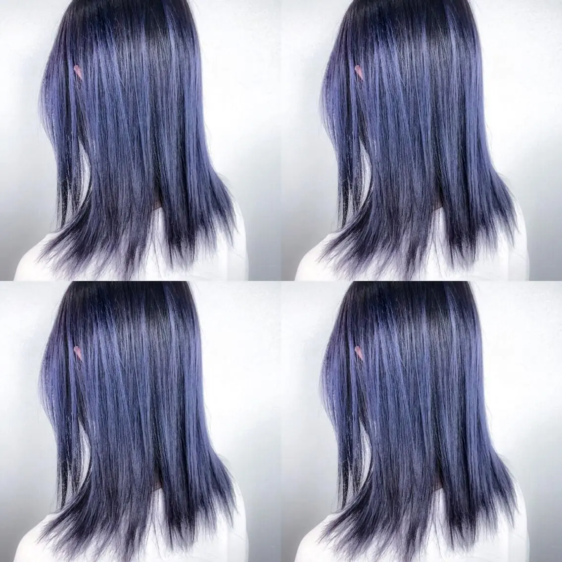 ミディアム カラー ブルーカラー ブルーパープル パープルカラー ヘアカラー エクステ BOX mico.のヘアスタイル