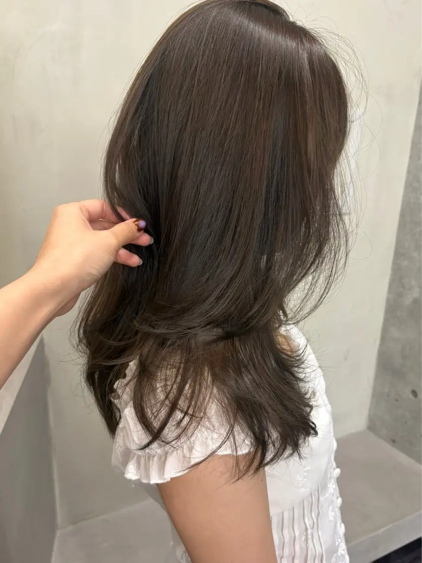 セミロング カラー カット ヘアカラー トリートメント Saki/レイヤー/ 柔らかカラーのヘアスタイル