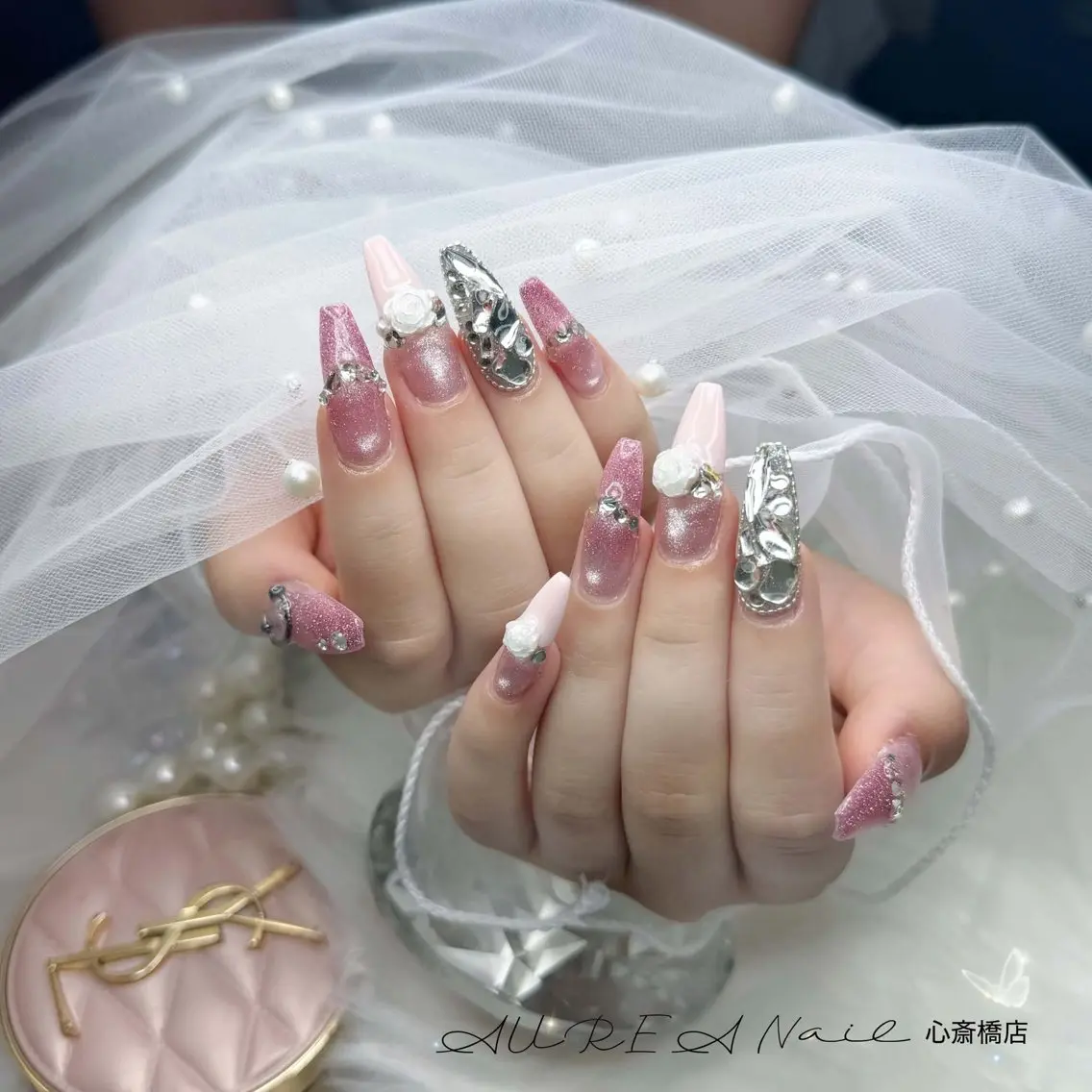ネイル 長さ出し フレンチネイル 韓国ネイル ロングネイル シンプルネイル ハンドネイル ハンドケア Mina Aurea Nailのネイルデザイン