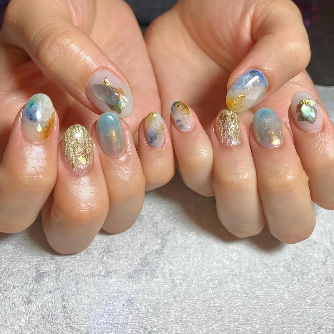 ネイル アートネイル ニュアンスネイル 春ネイル 夏ネイル ハンドネイル 山田 貴子のネイルデザイン