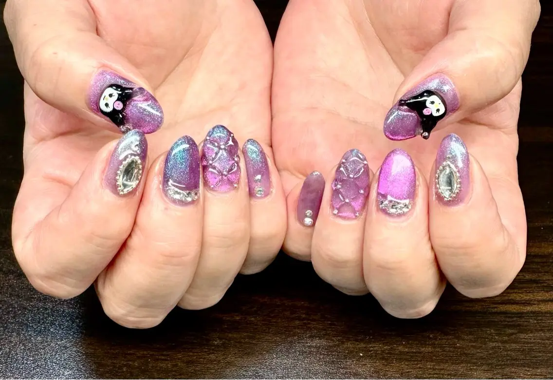 ネイル マグネットネイル ニュアンスネイル ワンカラーネイル 夏ネイル Mai’s nailのネイルデザイン