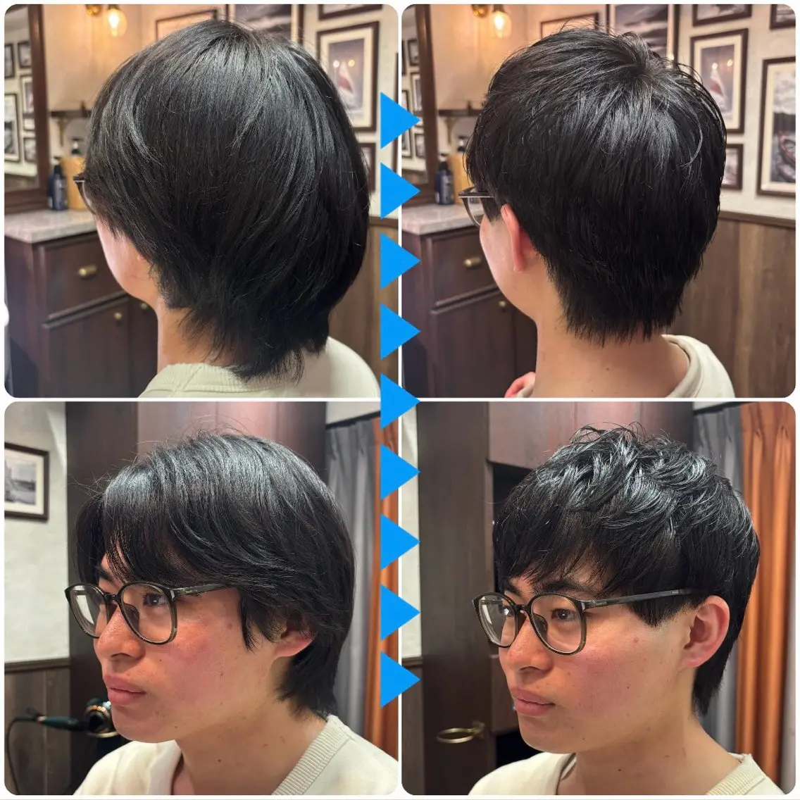 【ミディアムスタイル】【厚め刈り上げ】メンズカット+シャンプーセット (約60分)の写真