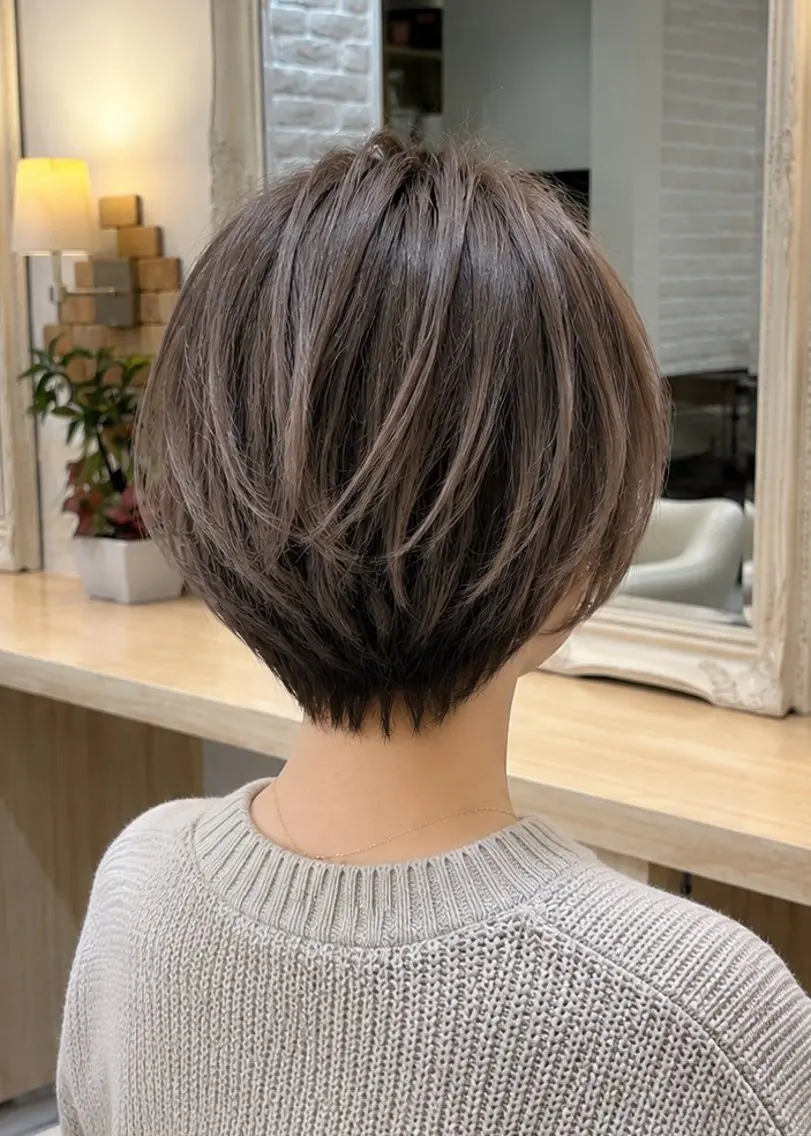 ショート ✨艶白髪ケアカラー✨ ✨艶白髪ぼかしカラーのヘアスタイル