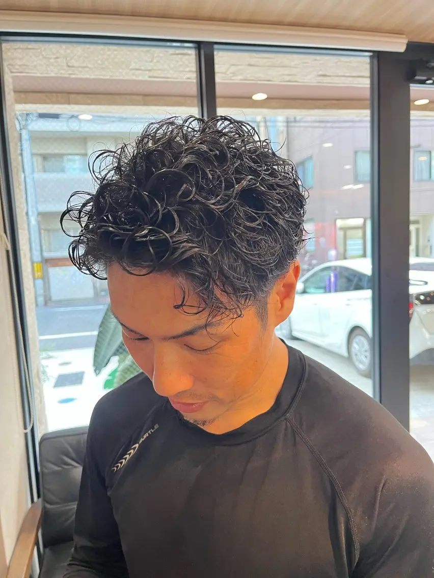 ショート カット パーマ RIENS xrea一樹のヘアスタイル
