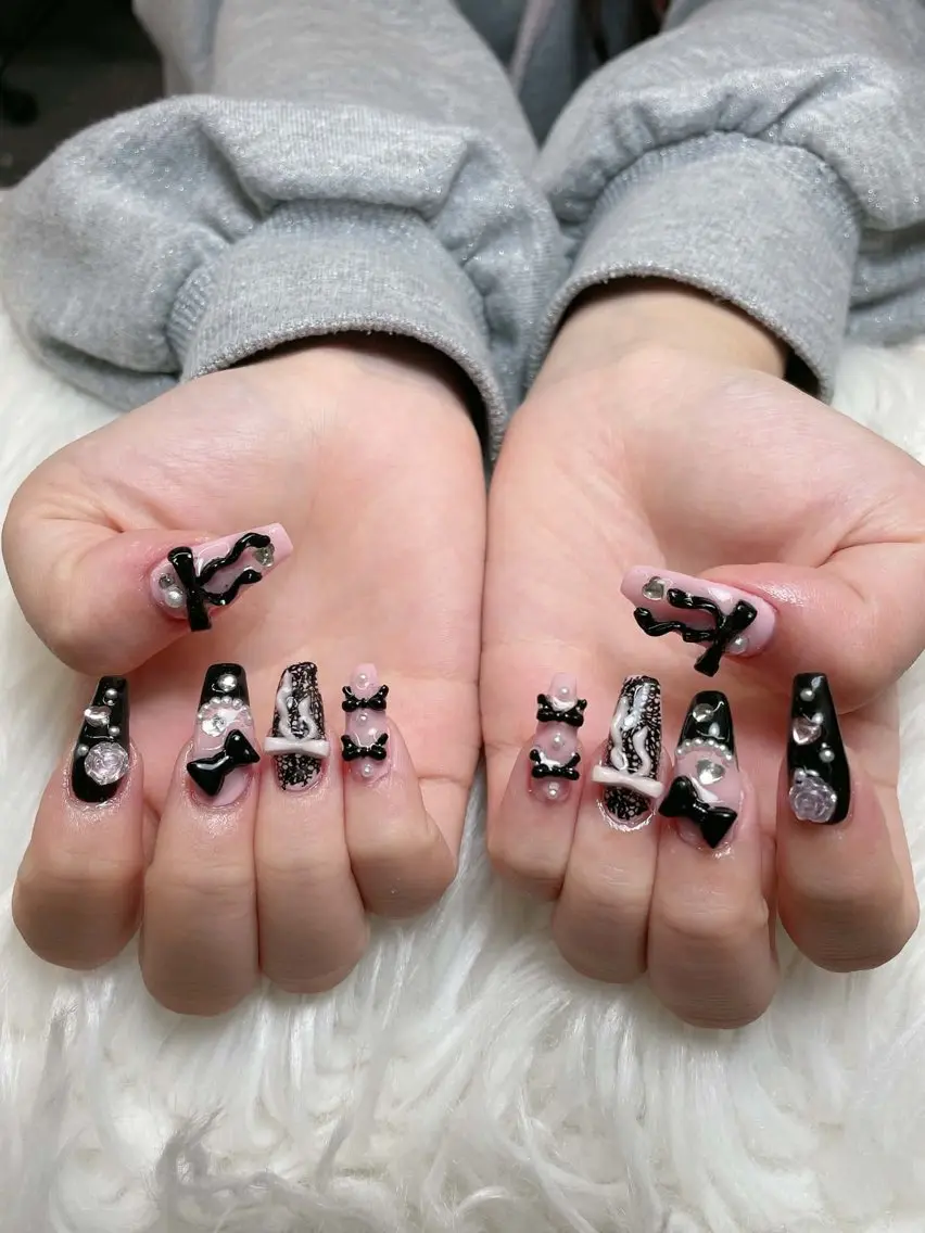 ネイル 長さ出し フレンチネイル グラデーション 韓国ネイル マグネットネイル ハンドネイル Lannie nailのネイルデザイン