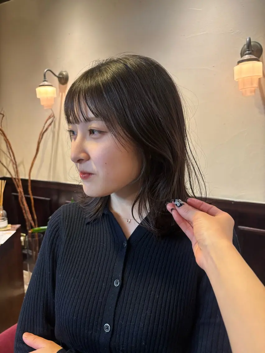 ミディアム 似合わせカット パーマモデル募集 /立川/ユウリのヘアスタイル