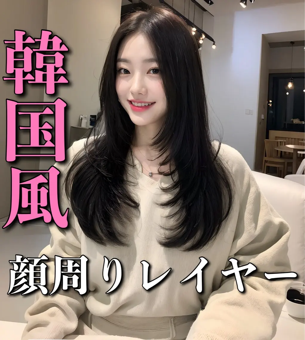 セミロング 顔周りカット レイヤーカット カットモデル募集 ミネのヘアスタイル