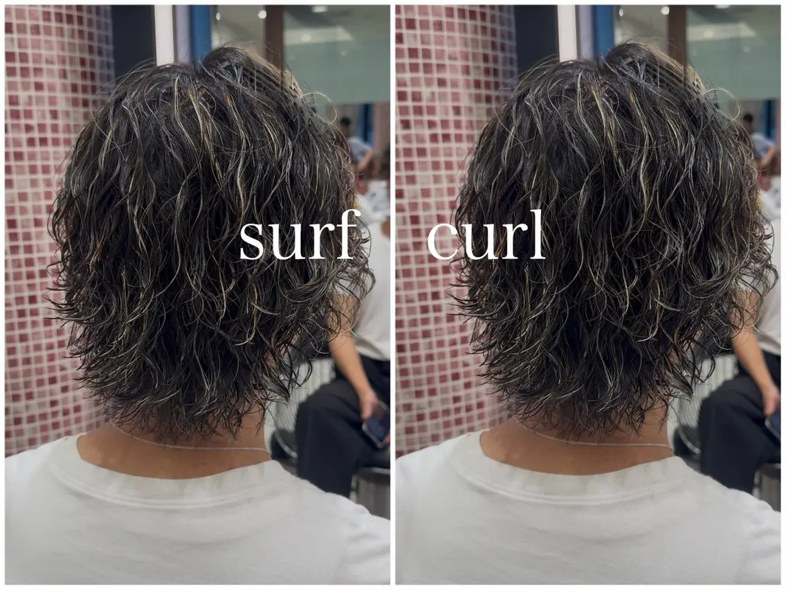 ミディアム パーマ メンズ ミディアムパーマ メンズパーマ カット パーマ 🇬🇧サーフカール 銀座/ren🎸のヘアスタイル