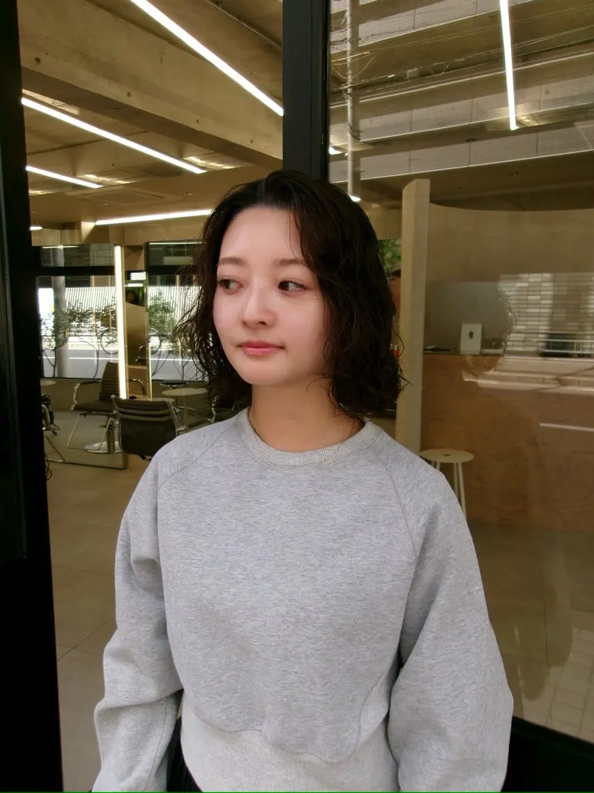 ミディアム パーマ カット パーマ トリートメント MIES amane(アマネ)のヘアスタイル