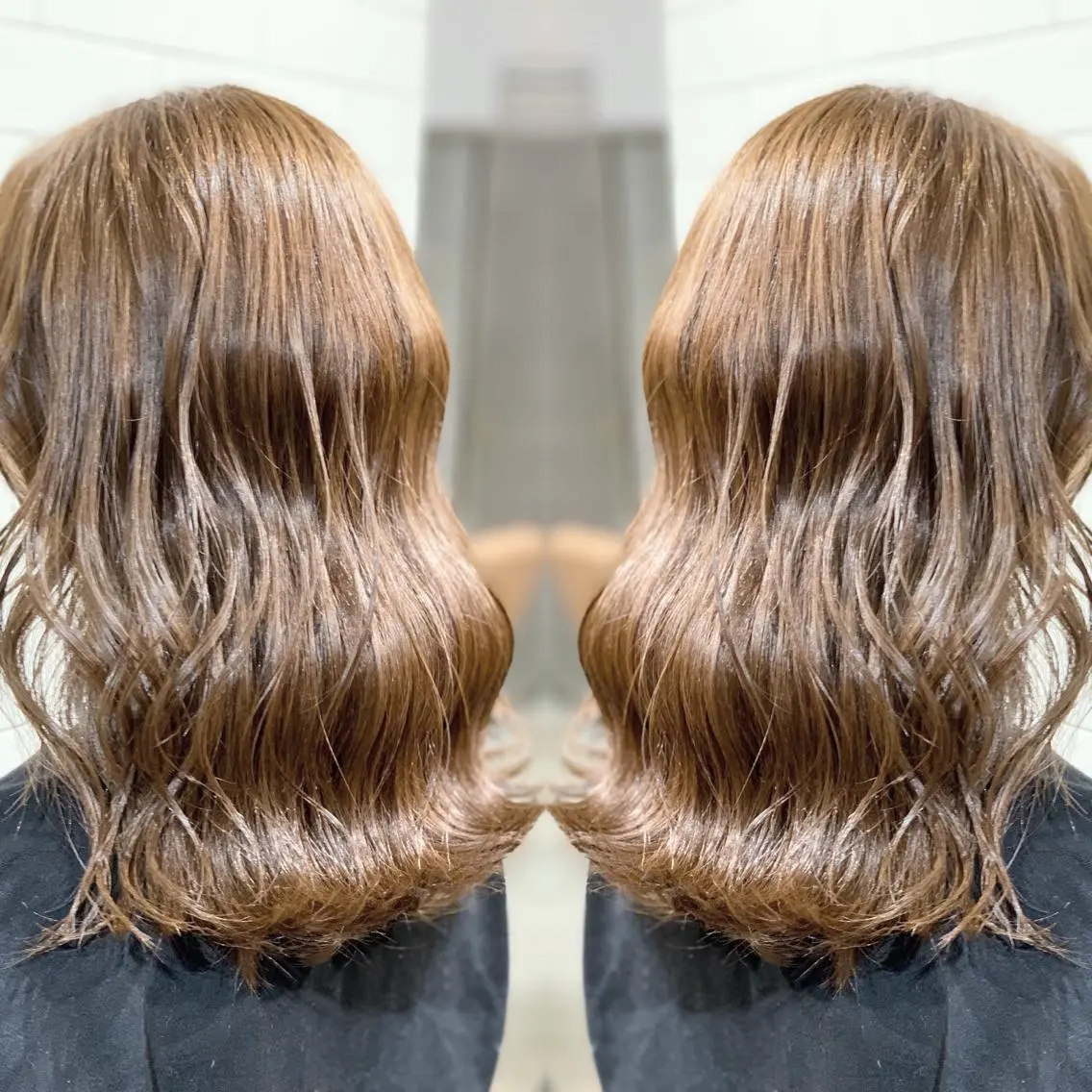 ミディアム カラー ヘアアレンジ ヘアカラー トリートメント ヘアセット 髪質改善×ハイトーン 中田啄也のヘアスタイル