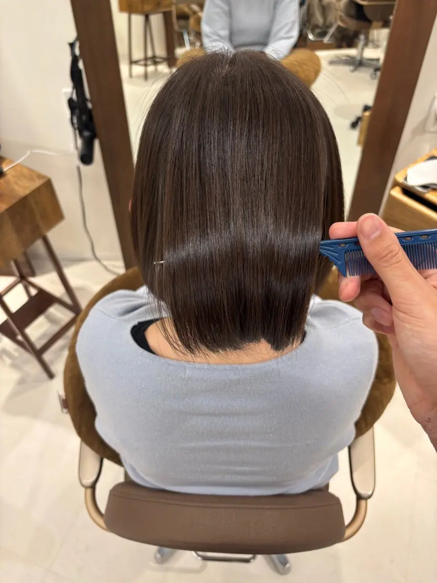 ショート パーマ 髪質改善 縮毛矯正 トリートメント 酸性ストレート ストレートパーマ 髪質改善・ボブ・ ショート 丸毛一輝のヘアスタイル