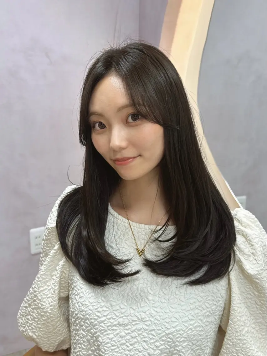 ミディアム カット ヘアカラー トリートメント トレンド韓国レイヤー 🇰🇷のんのヘアスタイル
