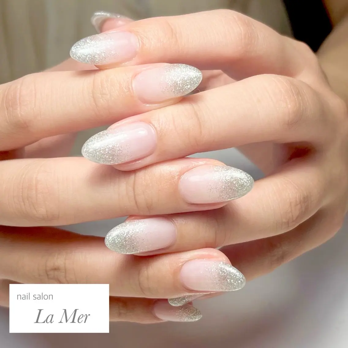 ネイル グラデーション キラキラネイル ラメ(グリッター) ラメグラデーション ロングネイル ハンドネイル nailsalon La Merのネイルデザイン