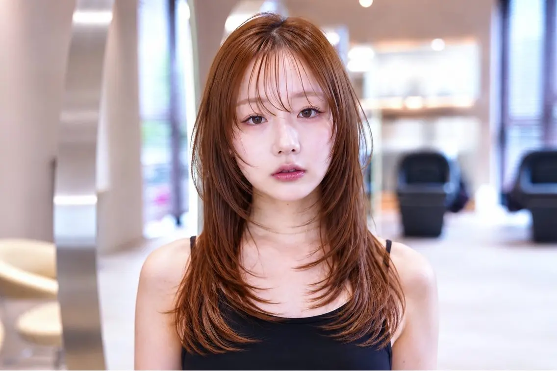 ロング カラー 透明感カラー 顔まわりレイヤー 髪質改善 レイヤーカット カット ヘアカラー トリートメント 遠藤惟斗/渋谷/ 透明感カラーのヘアスタイル