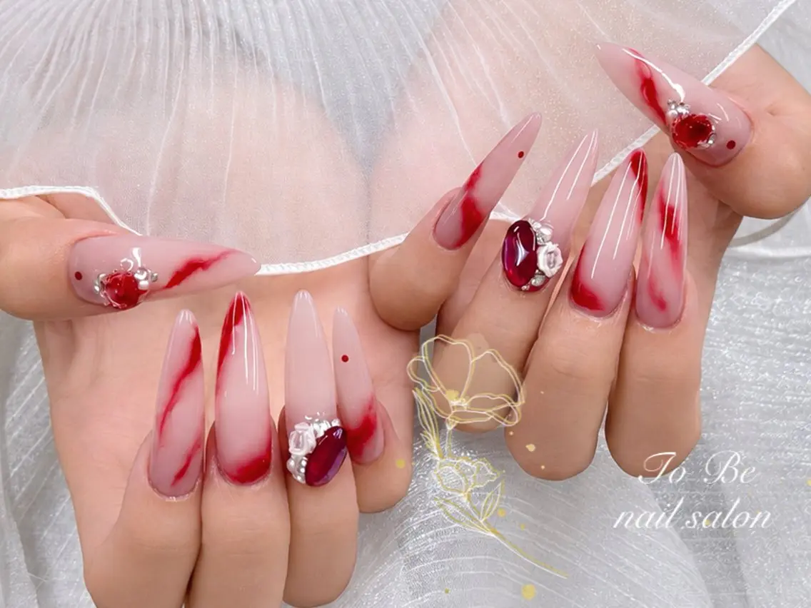 ロング ハンドネイル Nail Salon To Be珈月のネイルデザイン