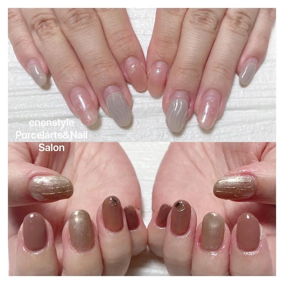 ミディアム ネイル ハンドネイル 🐾enen style 🐾のネイルデザイン