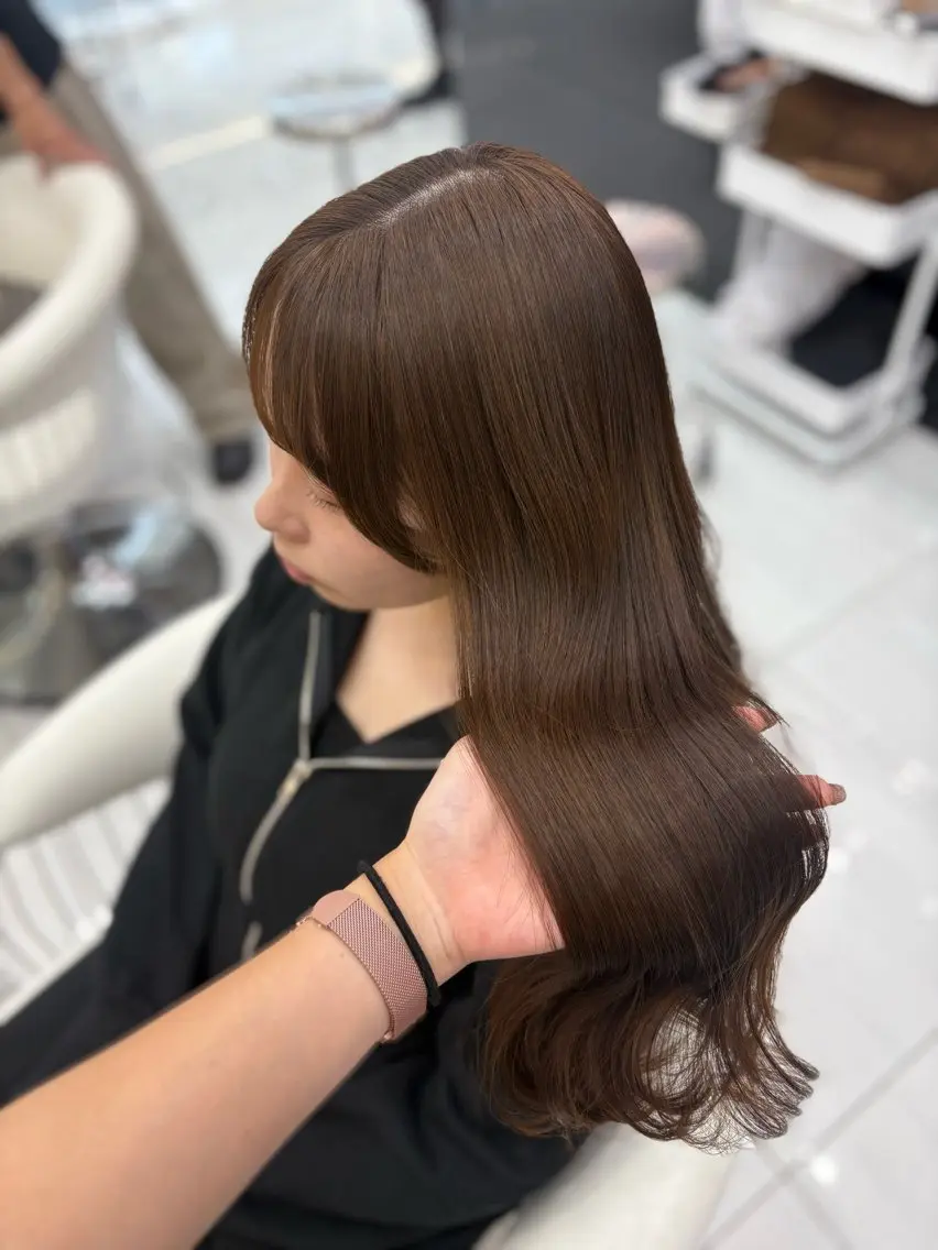 ロング カラー カット ヘアカラー トリートメント 新宿/韓国ヘア 中明度カラー/かやのヘアスタイル