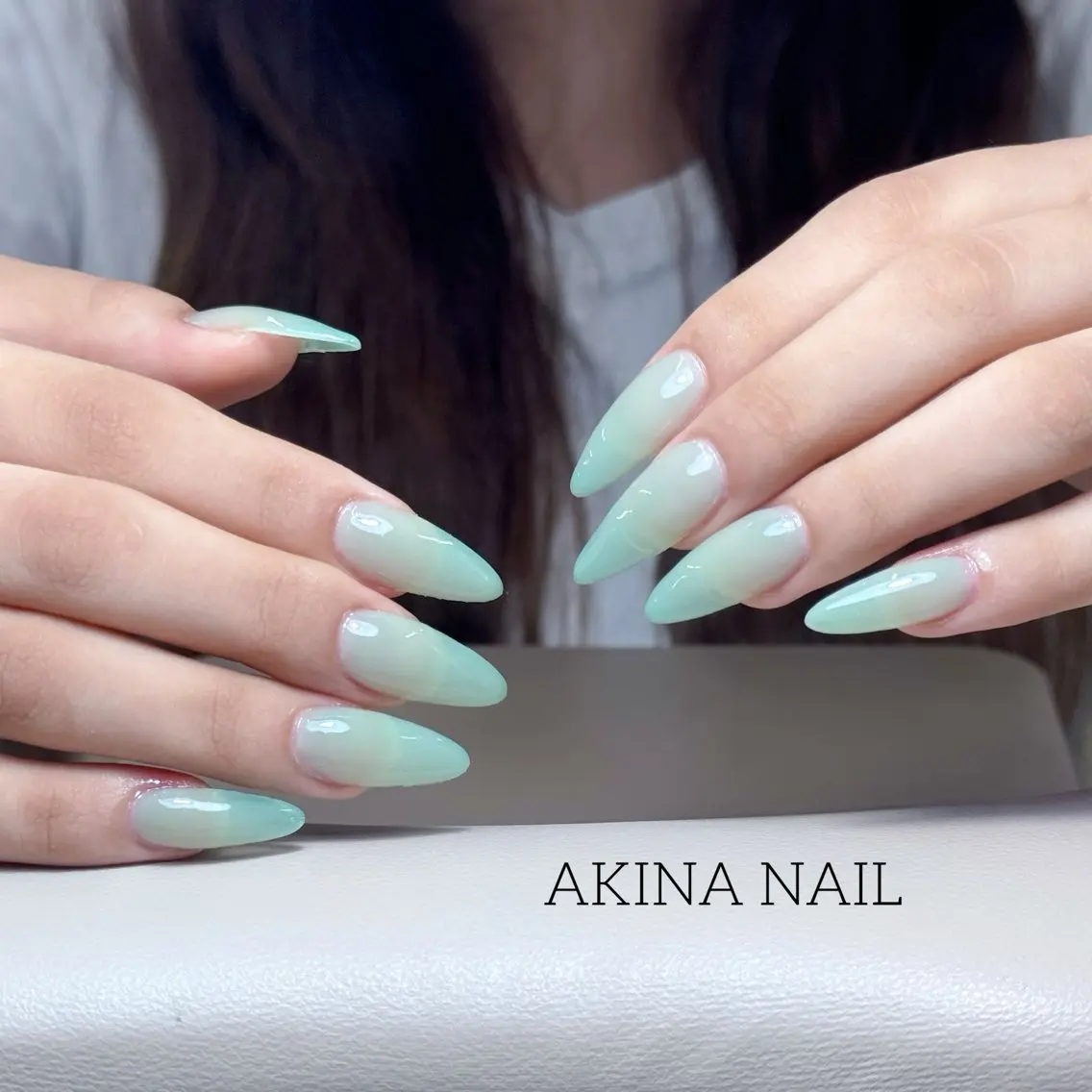 セミロング 韓国風ヘア ハンドネイル Akina Nail 亀戸のネイルデザイン