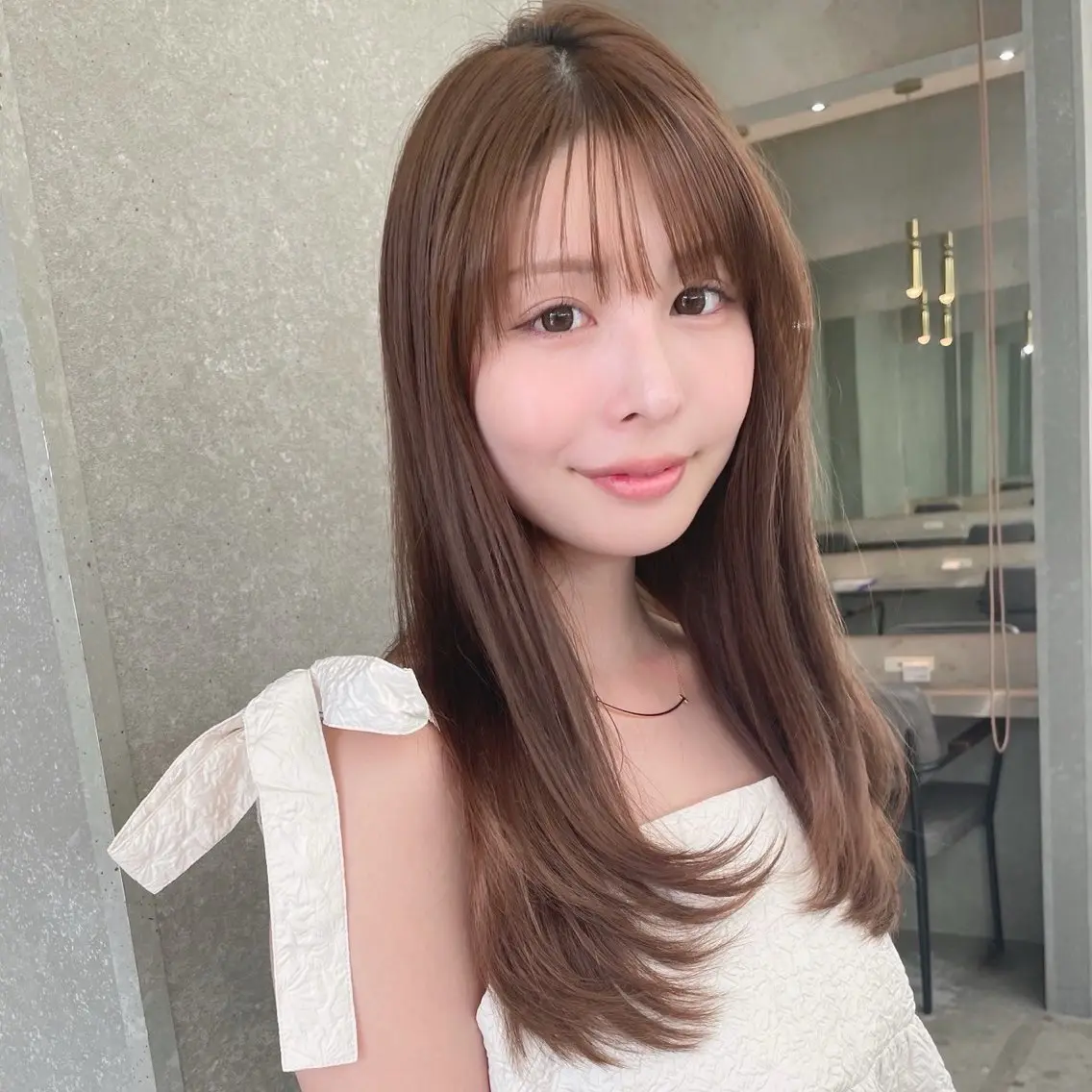 ロング カラー 山崎/ボブ縮毛矯正 レイヤー髪質改善のヘアスタイル