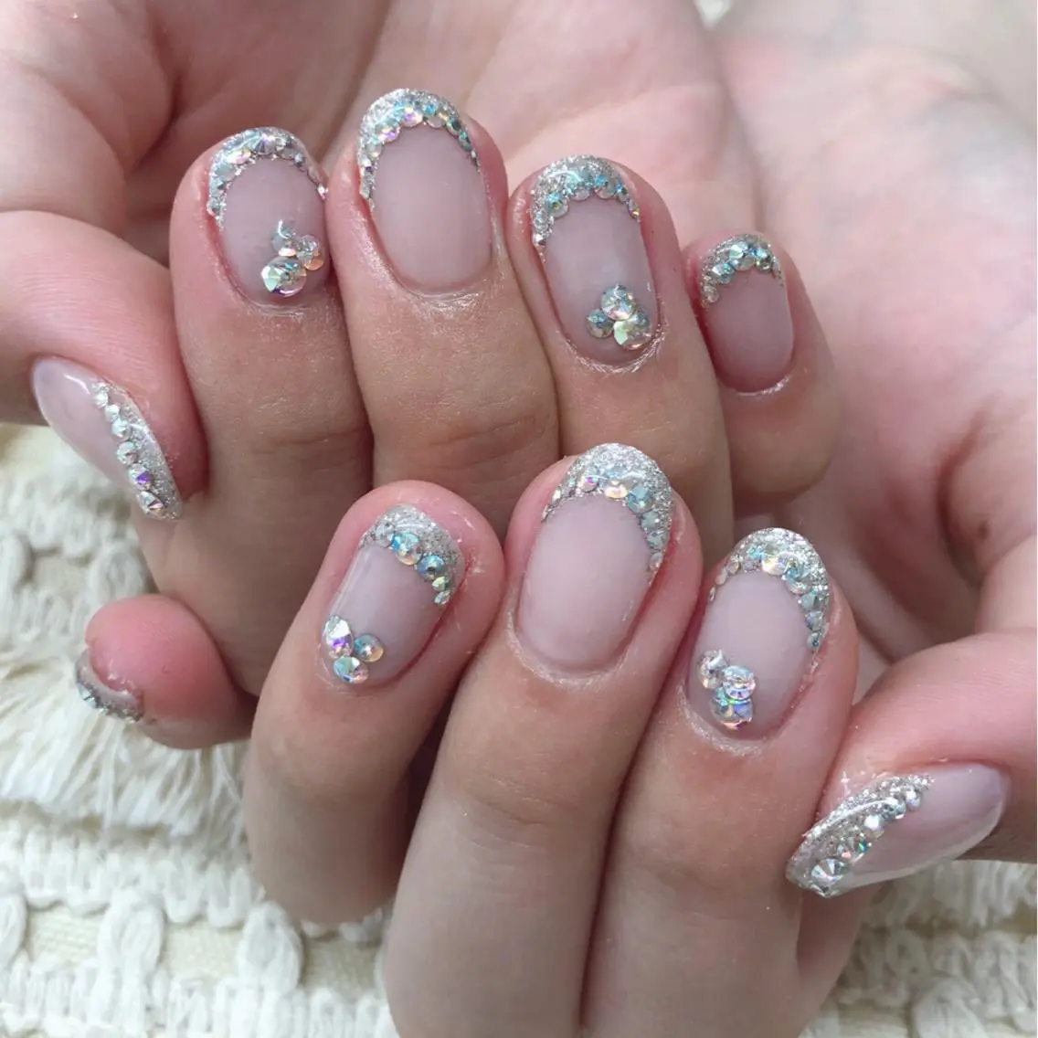 ネイル フレンチネイル ストーンネイル ハンドネイル MAYME TAMAKIのネイルデザイン