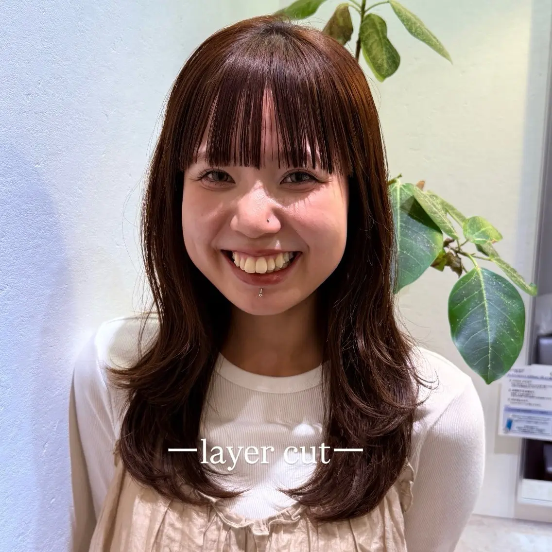 セミロング レイヤーカット 甲子園口　RINのヘアスタイル