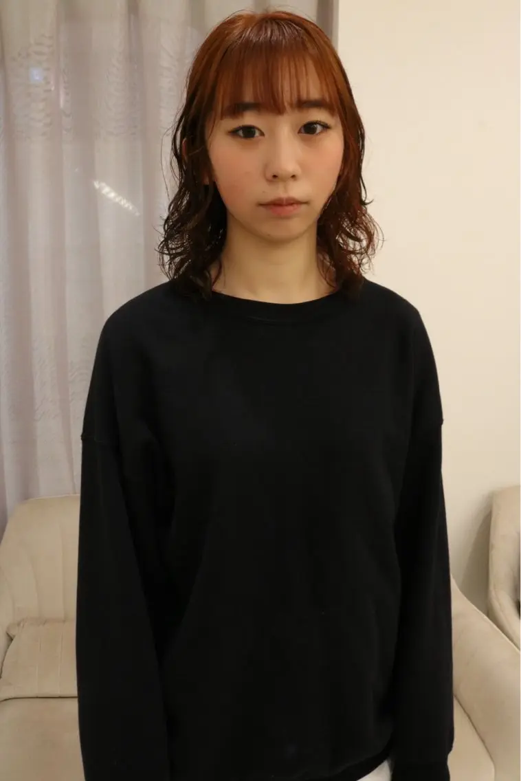 ミディアム カラー パーマ カット パーマ トリートメント 松村 澪里のヘアスタイル