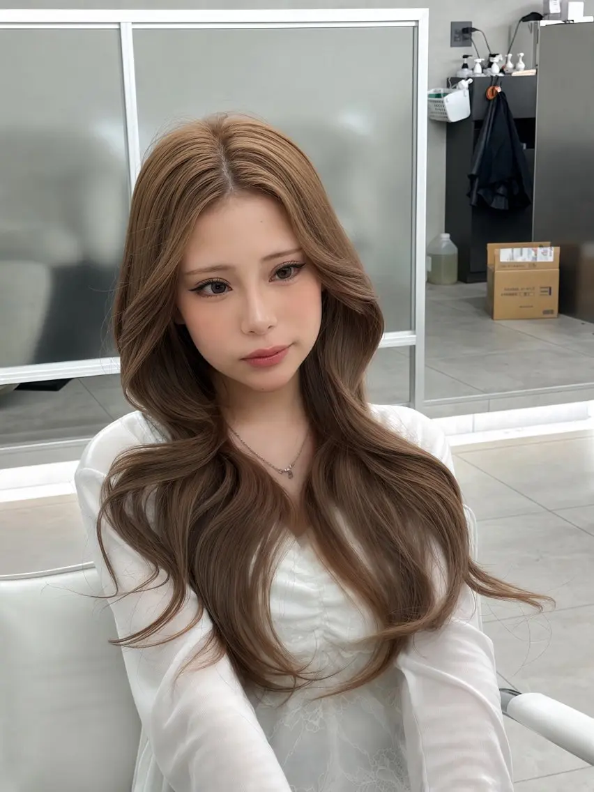 ロング のり🐼顔まわり/ 韓国/レイヤーカットのヘアスタイル