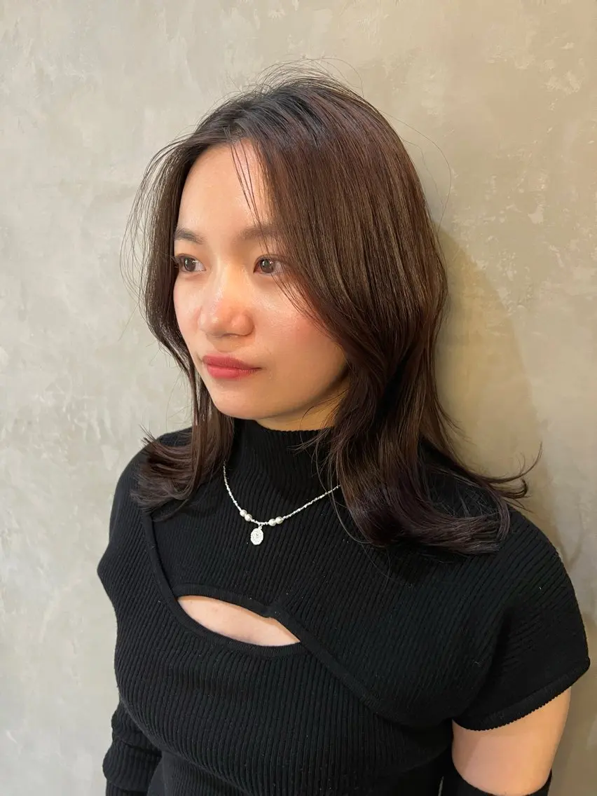 セミロング くびれヘア くびれレイヤー レイヤーカット Nﾟdeseo✂︎ HARUKAのヘアスタイル