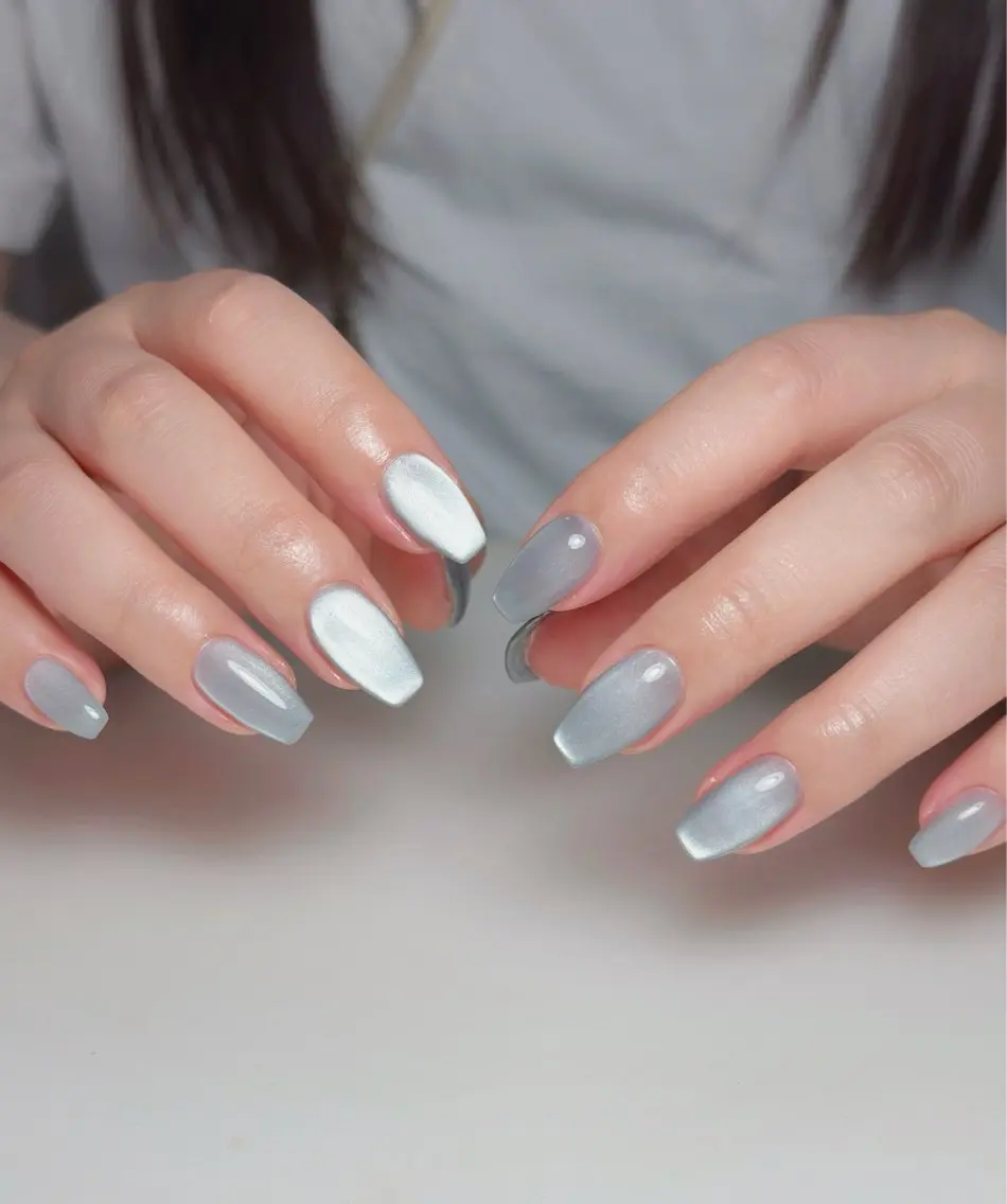 ネイル オーロラネイル 長さ出し フットネイル 韓国ネイル ラメ(グリッター) ハンドネイル 👍thumbs up nail👍のネイルデザイン