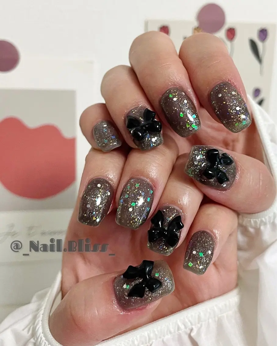 ネイル クリアネイル ラメ(グリッター) ワンカラーネイル ハンドネイル NAIL BLISSのネイルデザイン