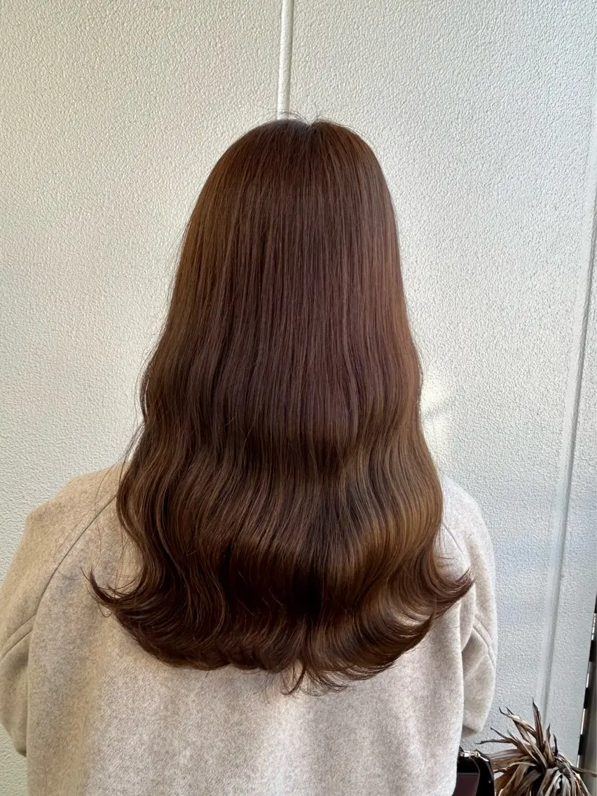 セミロング カラー ヘアアレンジ ブラウンカラー チョコレートブラウン 《暖色/韓国hair 》🇰🇷桑原ユキネのヘアスタイル