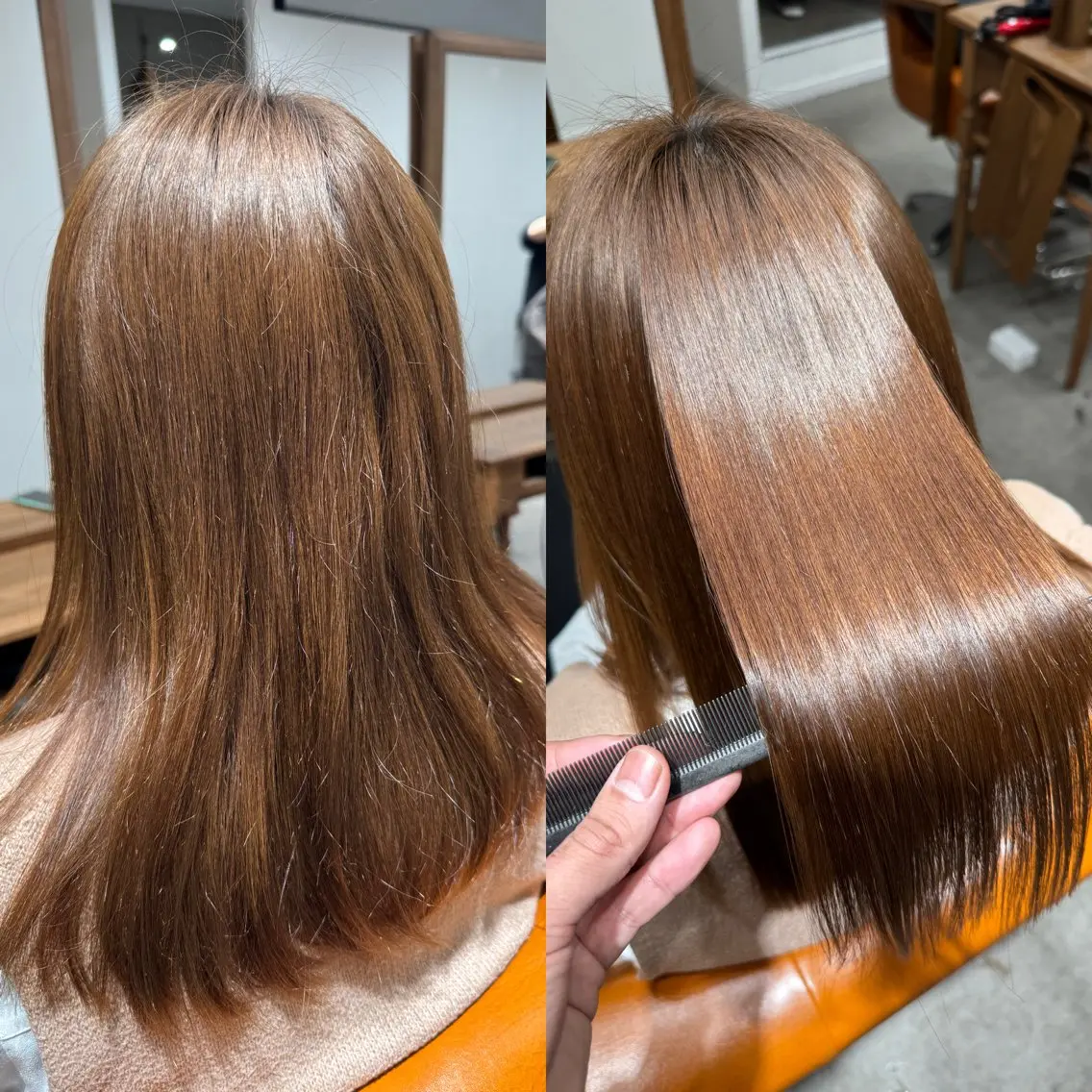 セミロング カット 縮毛矯正 トリートメント 髪質改善縮毛✨ 泉谷彪芽のヘアスタイル