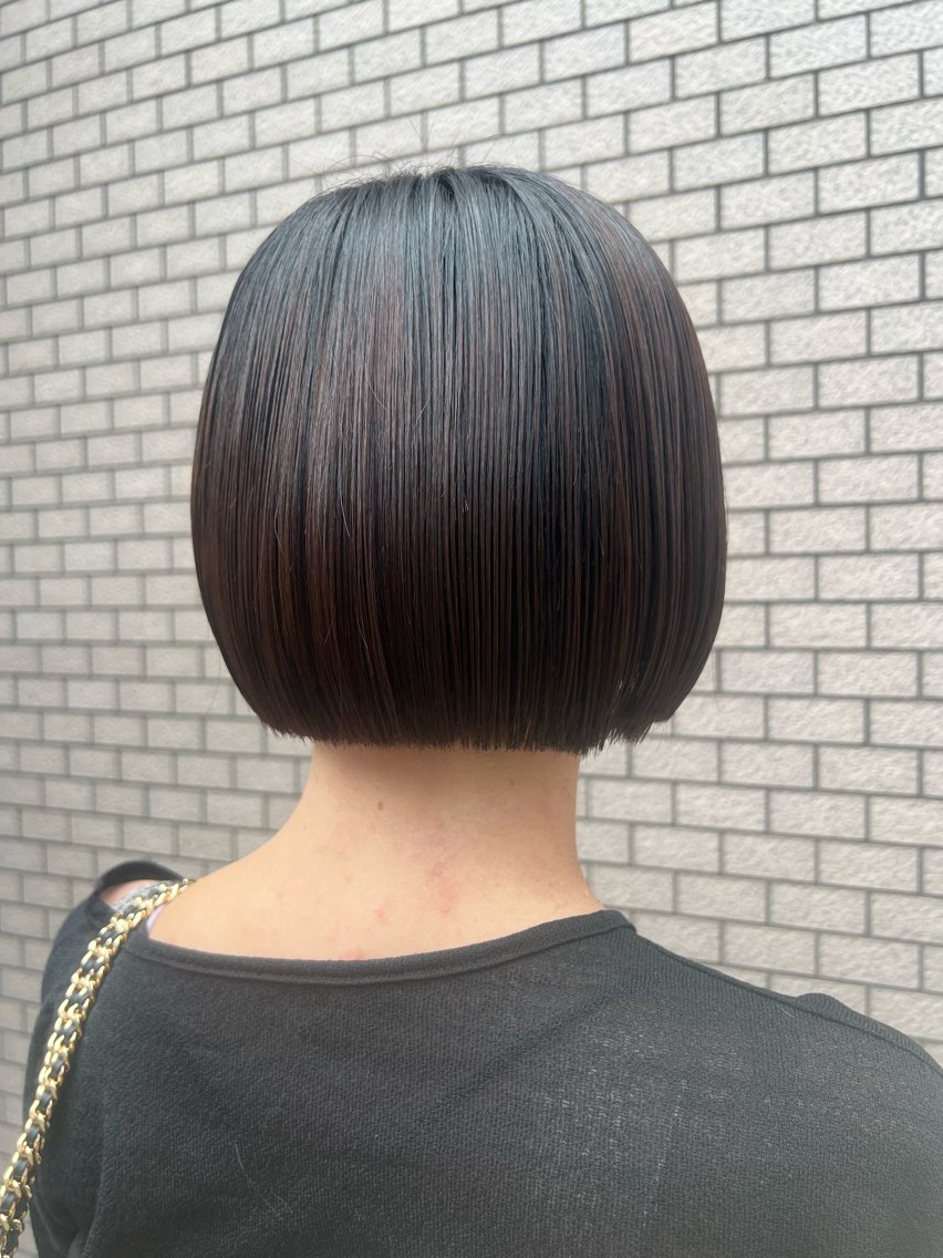 ショート 切りっぱなしボブ ボブ カット ボブ/透明感カラー /さちかのヘアスタイル
