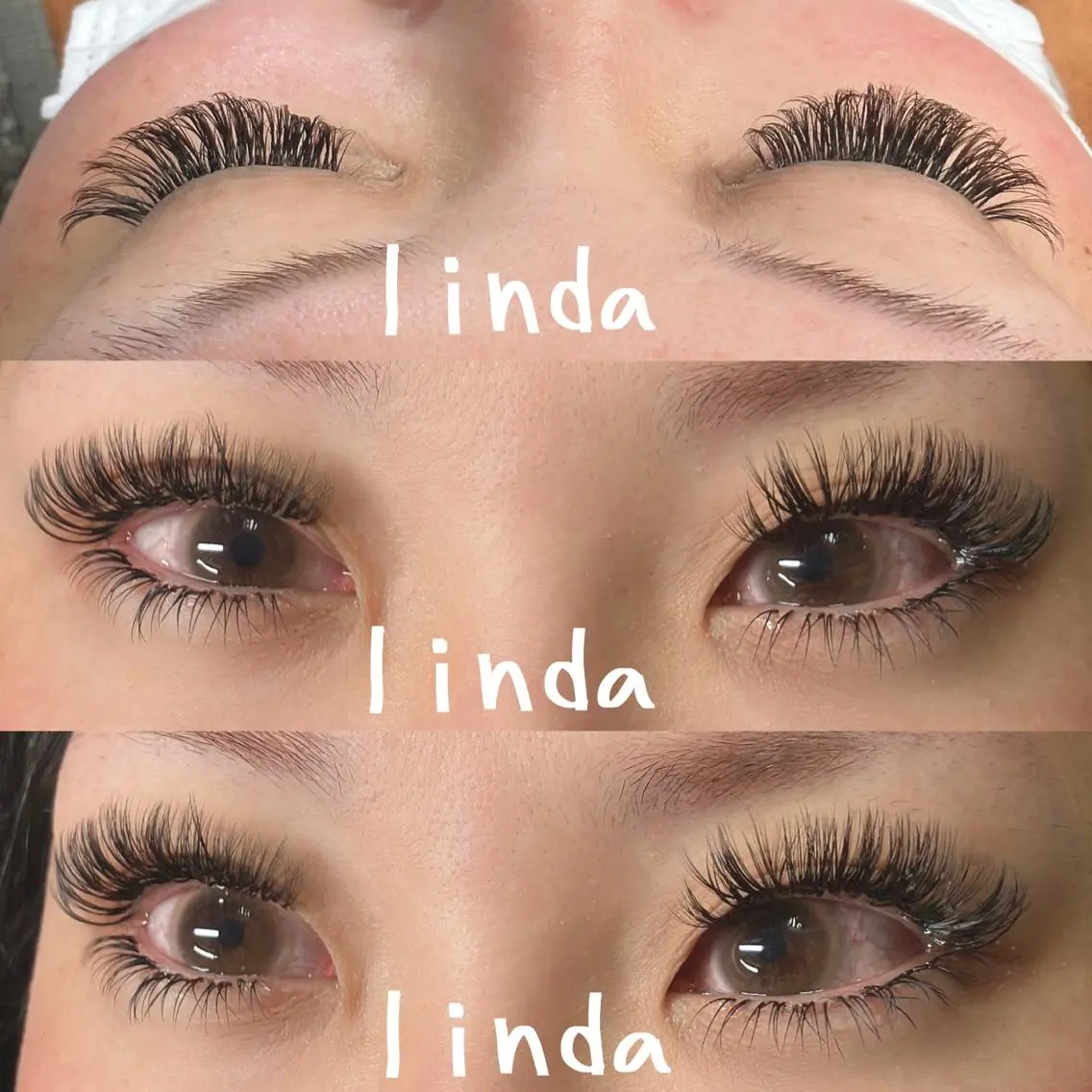 マツエク・マツパ 付け放題 ボリュームラッシュ linda lashesのマツエク・マツパデザイン