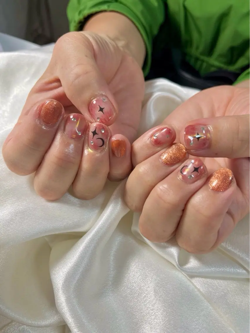 ネイル オーロラネイル フットネイル フレンチネイル ジェルネイル ハロウィン ハンドネイル kiki nail &brow二子玉川のネイルデザイン