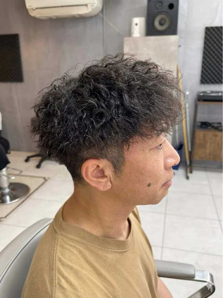 パーマ メンズ カット パーマ メンズパーマ 朝ラクセット 颯のヘアスタイル
