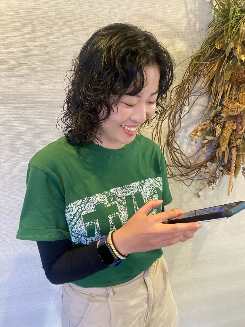 ミディアム ミディアムパーマ ウルフカット 【仙川】 セリナ‎のヘアスタイル