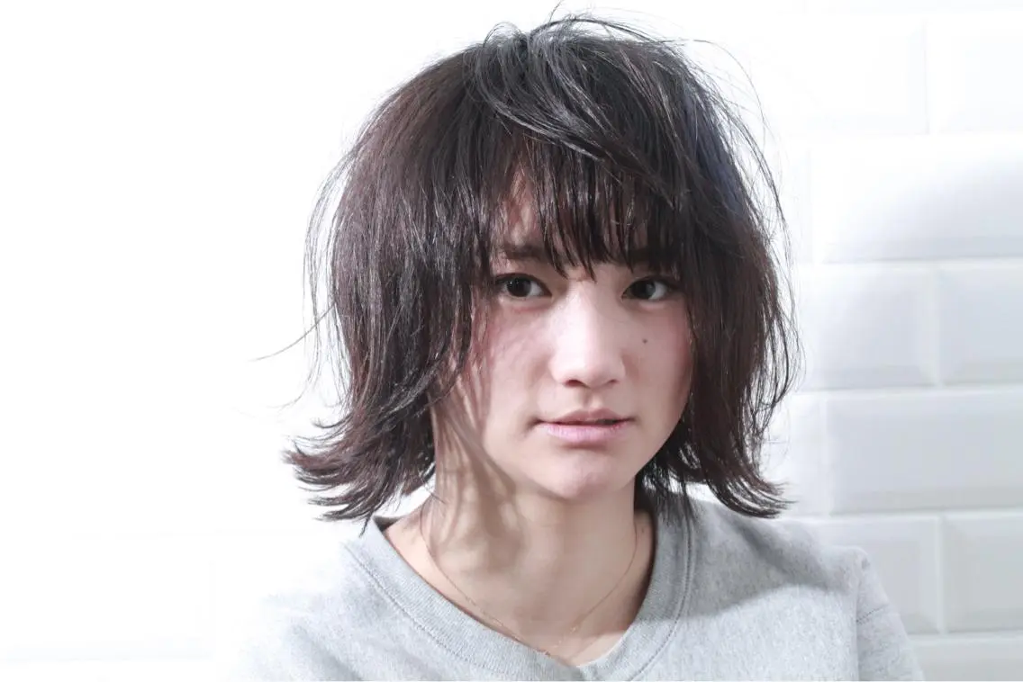 ショート ミディアム ボブ 外ハネヘア 丸茂 聖名のヘアスタイル