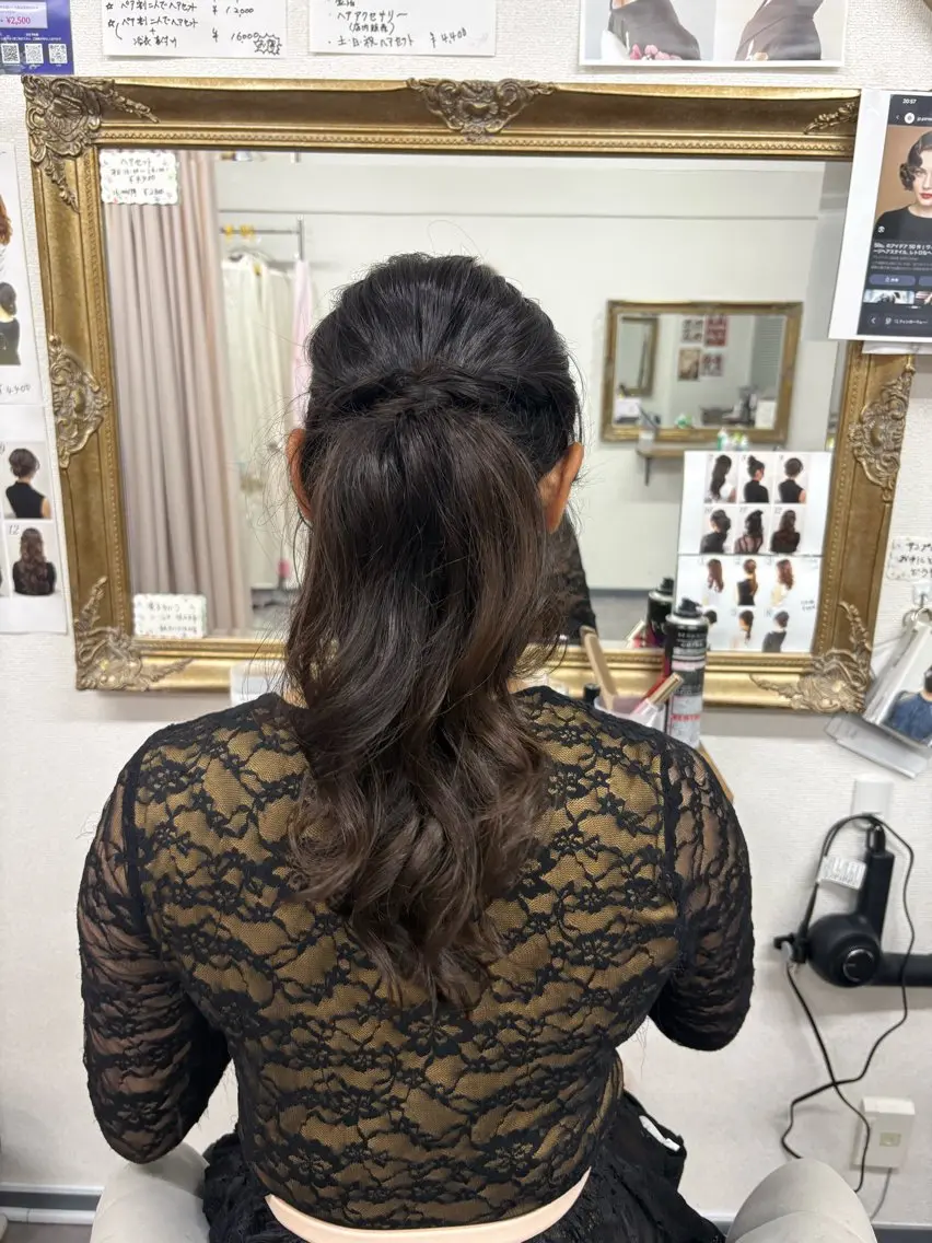 ヘアアレンジ ポニーテール ヘアサロン ミカヅキのヘアスタイル