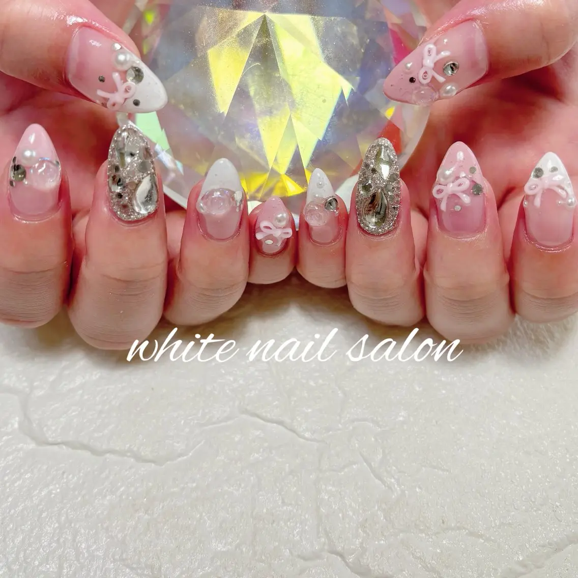 ネイル フットネイル 持ち込み ハンドネイル white nail salonのネイルデザイン